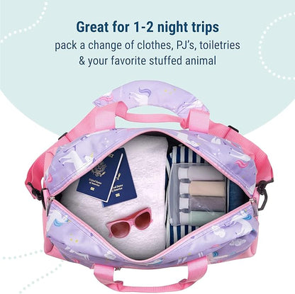 Wildkin Kids Overnighter Duffel Bag – Carry-On Size, Ideal for School & Sleepovers – Unicorn