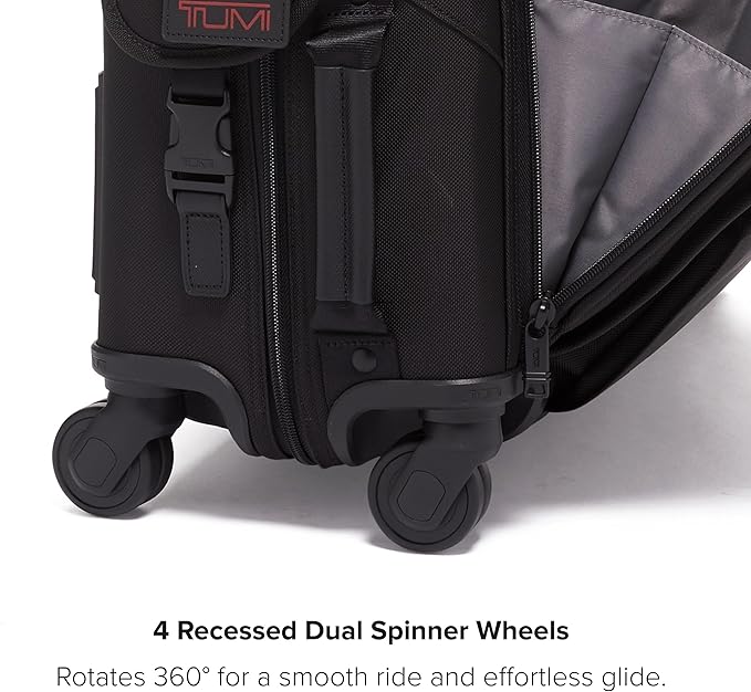 TUMI - Alpha Garment 4 Wheeled Carry-On - Garment Compartment Fits 6 Suits or Dresses - Carry On Luggage for Travel - Black