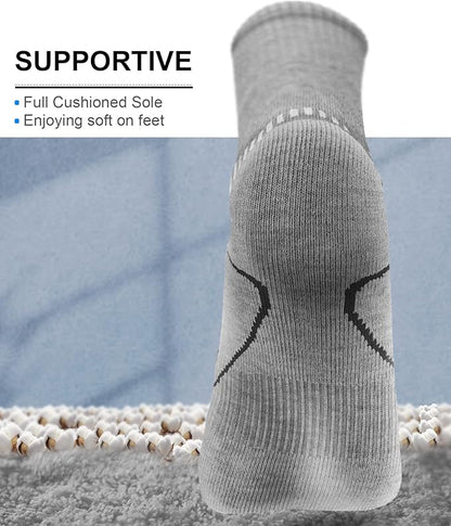 BULLIANT Compression Socks for Men 6Pairs, Athletic Crew Socks Cushioned For Men Sports Running-Arch Support