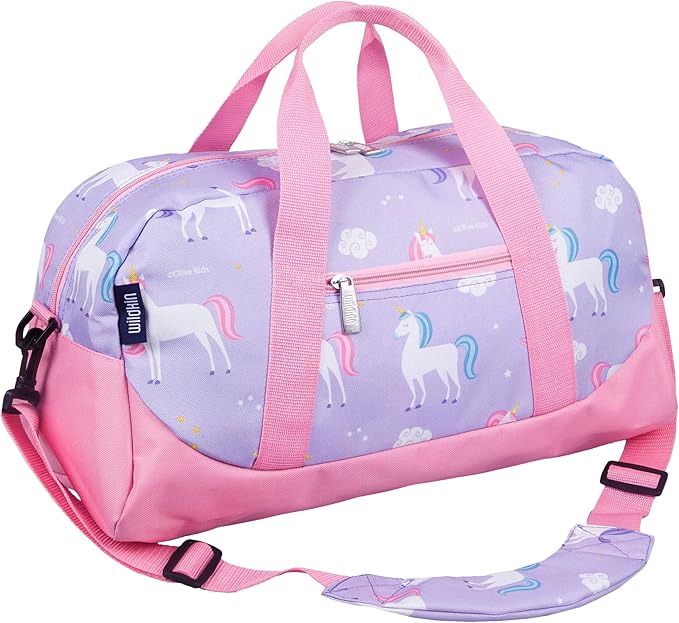 Wildkin Kids Overnighter Duffel Bag – Carry-On Size, Ideal for School & Sleepovers – Unicorn