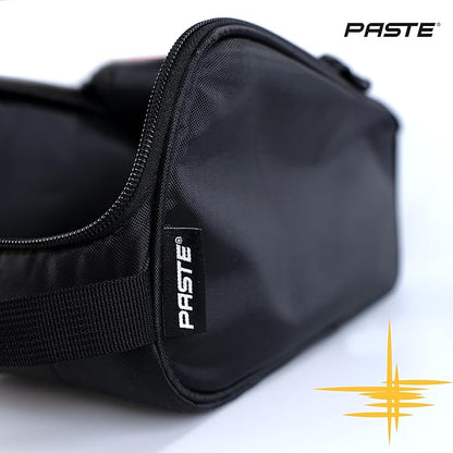 PASTE Shoe Bag Black - Waterproof Shoe Carrying Bag with Zipper for Men, Women - Ideal for Gym, Sneaker, Golf, Football, Soccer, Tennis, Bowling, Basketball, Dance Shoes - Organizer, Shoe Cover