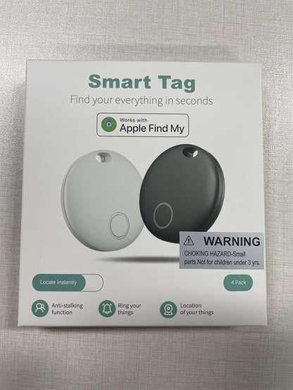 Air Tracker Tags-4 Pack, Smart Bluetooth Tracker Works with Apple Find My (iOS Only), Item Finder Locator for Keys, Luggage, Backpack, IP67 Waterproof