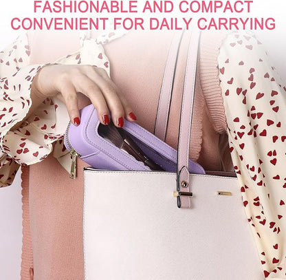 Pinkmik Makeup Brush Bag Slim Clear Makeup Bag Transparent Travel Cosmetic Case & Toiletry Bag with Zipper Small Beatuy Makeup Bag Purse Organizer for Women (X/Purple, SLIM)