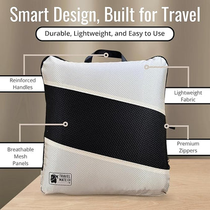 Travel Mate Co 6-Piece Travel Bag Set - 3 Packing Cubes for Travel in Small, Medium & Large - Includes 1 Shoe Bag, 1 Laundry Pouch & 1 Toiletry Organizer - Lightweight & Durable Luggage Organizer Bags
