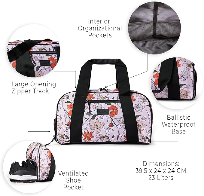 Vooray Burner Gym Duffel Bag, Gym Bag for Women and Men with Shoe Compartment, Weekender, Overnight & Travel Duffel for Sports and Workout