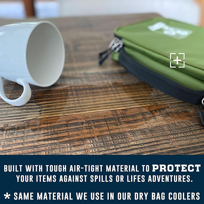 Enthusiast Gear Waterproof Electronics Organizer – Durable Travel Case for Cords, Chargers, and Gadgets – Compact, Lightweight, and Perfect for Outdoor Adventures or Daily Use (Green)