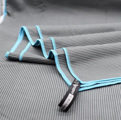 ECCOSOPHY Microfiber Beach Towel – Quick Dry Gym Towel, Highly Absorbent with Ribbed Texture, Lightweight – Ideal for Travel, Pool, Yoga, Fitness & Outdoor Adventures – 60x30 Charcoal