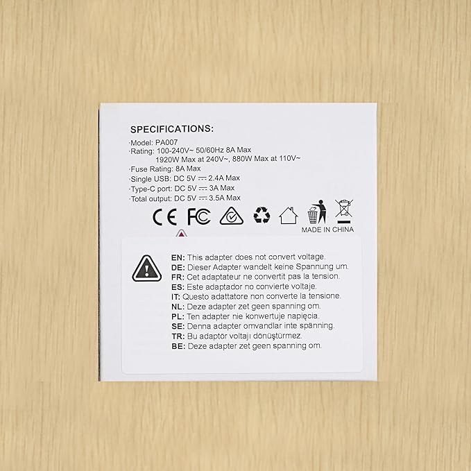 LENCENT Universal Travel Power Adapter, International AC Plug Adaptor with 2 USB C 2 USB A Ports Wall Charger Worldwide Travel Essentials for US to EU UK Ireland Australia (Type C/G/A/I) Black