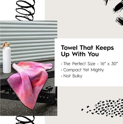 GEOMETRY Gym Towels for Working Out - Double-Sided, Compact & Quick Dry, Super Absorbent Microfiber Sweat Towel - Premium Microfiber for Gym - in Line, 16" x 30", 1 Piece
