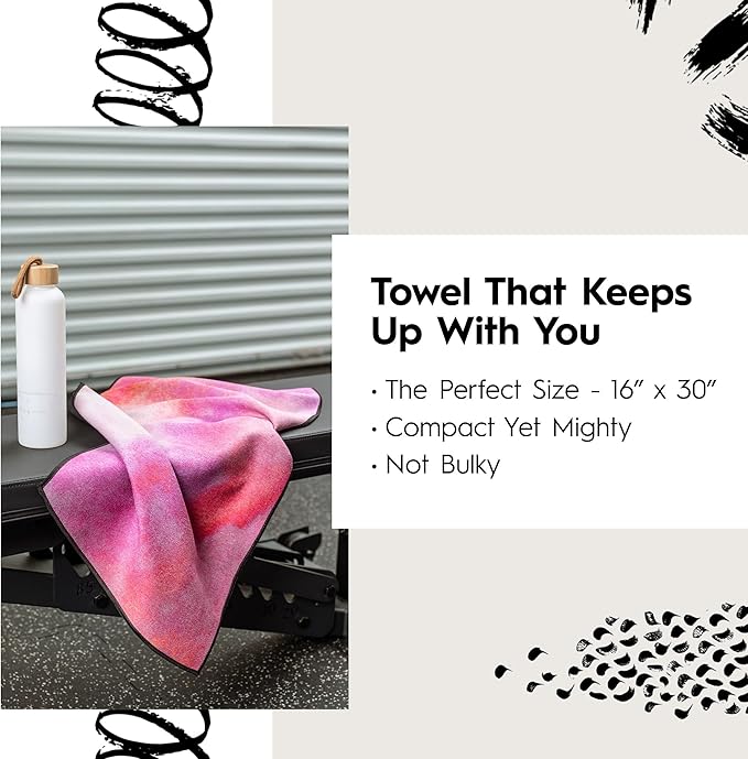 GEOMETRY Gym Towels for Working Out - Compact & Quick Dry, Super Absorbent Double-Sided Microfiber Sweat Towel – Premium Microfiber for Gym - Freckles, 16" x 30", 1 Piece