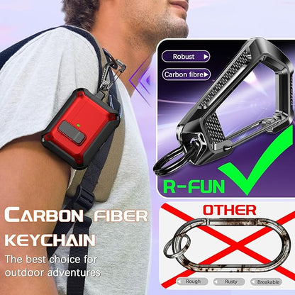 R-fun for AirPods Pro 3 Case (2025) Cover with Cleaning Kit, Military-Grade Heavy-Duty Drop-Resistant with Auto Pop-Up Lid for AirPods Pro 3rd Generation 2025 USB-C Charging Case, Red