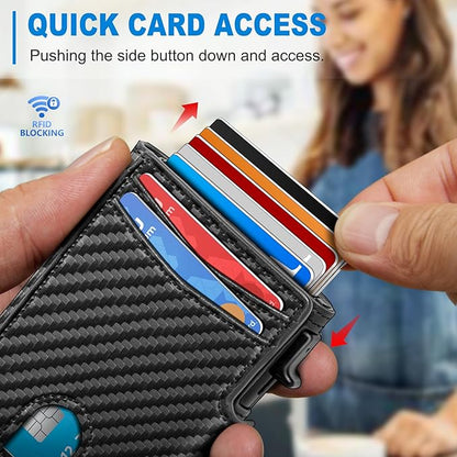 Men Wallet,with Money Clip Coins Pocket ID Window,Slim Front Pocket RFID Blocking Pop-up Card Holder 3.9"x 2.7", Gift Boxed