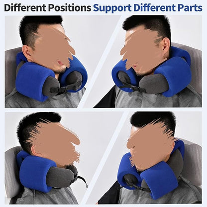3-Ring Memory Foam Travel Neck Pillow It has obtained a Patent. The Three Rings can be movably Adjusted to Provide Flexible Support for The Neck, Head, and Other Areas.Blue