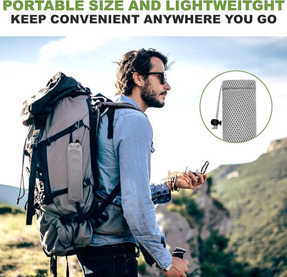 Pure Titanium Travel Utensils with Case, Ultra-Light Ti Portable Champing Essential Cutlery Set, Knife Fork Spoon Reusable Flatware Sets for Camping Picnic Outdoor Hiking, Lunch Box for Men