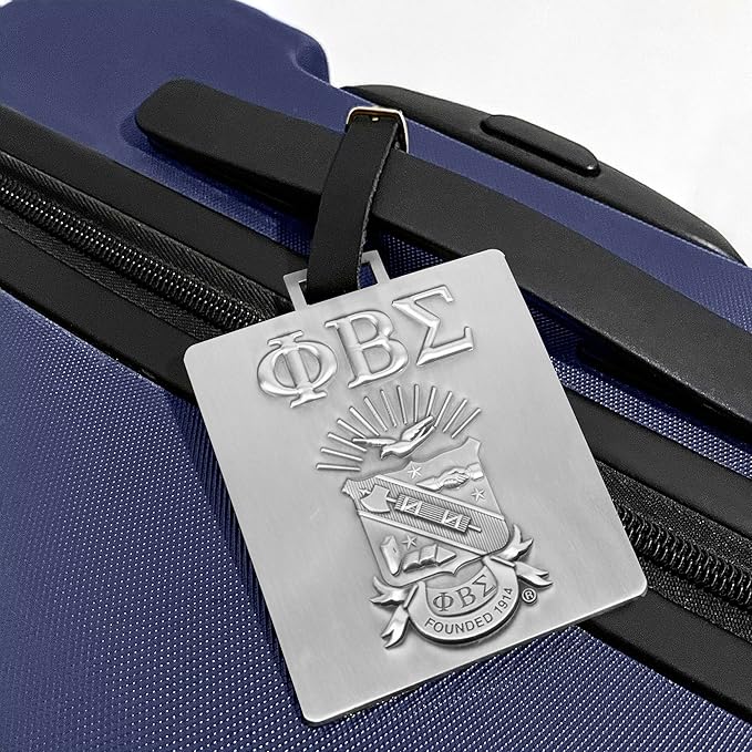 Phi Beta Sigma Official Vendor - Travel Luggage Tags - Set of 2 - Greek Letters and Shield - Fraternity Paraphernalia