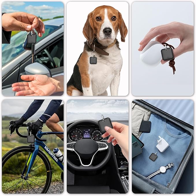 Tracker Tags-2 Pack(iOS Only) Compatible with Apple with 1 Battery,Replaceable Battery,Bluetooth Luggage Smart GPS Tag Works with Apple Find My APP,Item Finders for Dog/Key/Luggage