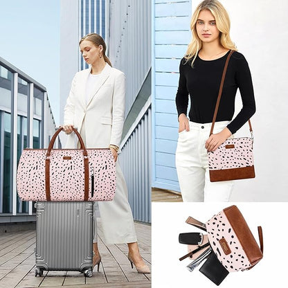 Convertible 2-in-1 Garment Bags for Travel, Carry On Garment Duffle Bag With Shoe Compartment Large Weekender Bag for Women Men Hanging Suitcase Suit Travel Duffel Overnight Bags 4pcs Set