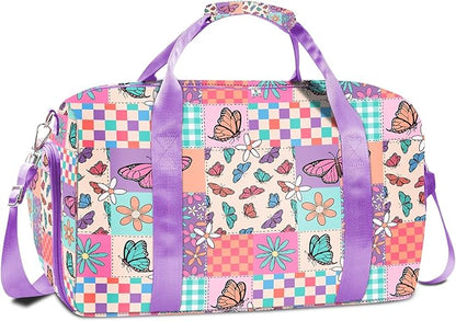 RLGPBON Gym Bag for Kids, Duffel Bag for Girls and Boys Sports, Gyms and Weekend Getaway, Waterproof Dufflebag with Shoe and Wet Clothes Compartment