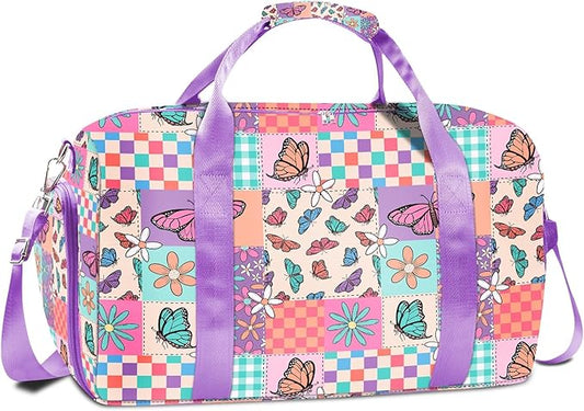 RLGPBON Gym Bag for Kids, Duffel Bag for Girls and Boys Sports, Gyms and Weekend Getaway, Waterproof Dufflebag with Shoe and Wet Clothes Compartment