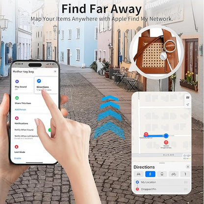 Tracker Tags-16 Pack, 5.3 Bluetooth Tracker Work with Apple Find My (iOS Only), 100dB Sound Finder, Smart Tags with Keychain/Lanyard, Item Finder for Luggage/Key/Suitcase, Replaceable Battery.