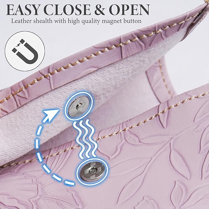 Pill Organizer,LIZIMANDU Weekly Travel Pill Case Box Medication Reminder Daily AM PM, Day Night 7 Compartments,for 4 Times A Day, 7 Days a Week-Includes Leather PU Carrying Case(1-Carved Purple)