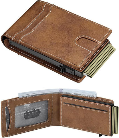 furid Card Wallet For Men Slim: Smart Rfid Minimalist Front Pocket Pop Up Wallet with ID Window - Gifts for Husband Father at Birthday Anniversary