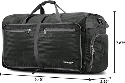 Gonex 40L 60L 80L 100L 150L Large Foldable Travel Duffle Bag with Shoes Compartment, Packable Lightweight Water Repellent Duffel Bag for Camping Gym Weekender Bag
