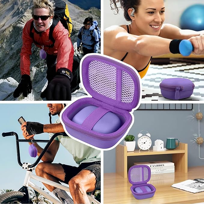 co2CREA Hard Case for Beats Powerbeats Pro 2 with Carabiner Clip, Shockproof Earbuds Storage Box – Protective Travel Cover for Powerbeats Pro 2 Wireless Bluetooth Earbuds (Hyper Purple Case)