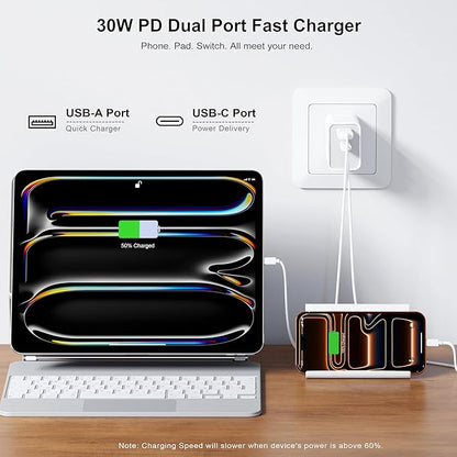 USB C Super Fast Charger, 3-Pack 30W Dual Port PD+QC Fast Charger Adapter Block for iPhone 14/15/16/17/Pro/Pro Max/Plus/iPad/MacBook air, (25W PPS) Type C Charging for Samsung S21 S22 Pixel