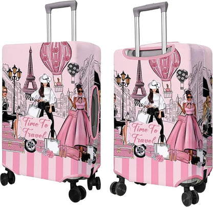 Travel Luggage Cover Suitcase Protector Fits 18-32 Inch Wheel Covers PatternedTravel Related Items Flower Luggage Protector Elastic S