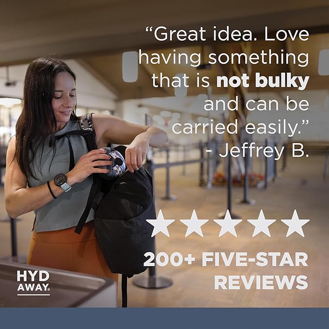 HYDAWAY Travel Case for Collapsible Bottles, Bowls & Cups - Protective Storage with Carabiner Clip - Durable, Water-Resistant, TSA-Friendly