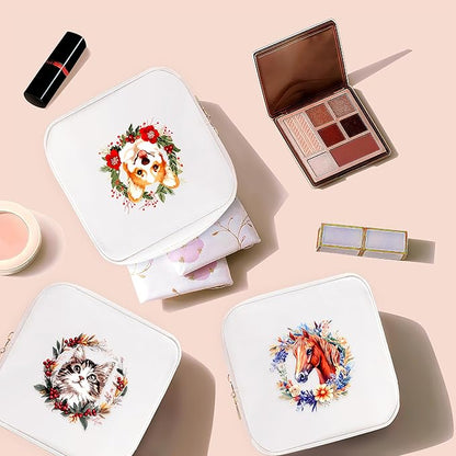 Corgi Mini Makeup Bag, Corgi Gift For Women Girls Cute Portable Zipper Pouch Cosmetic Bag For Teen Girls Kids, Small Storage Bag For Sanitary Pad, Period napkin bag!