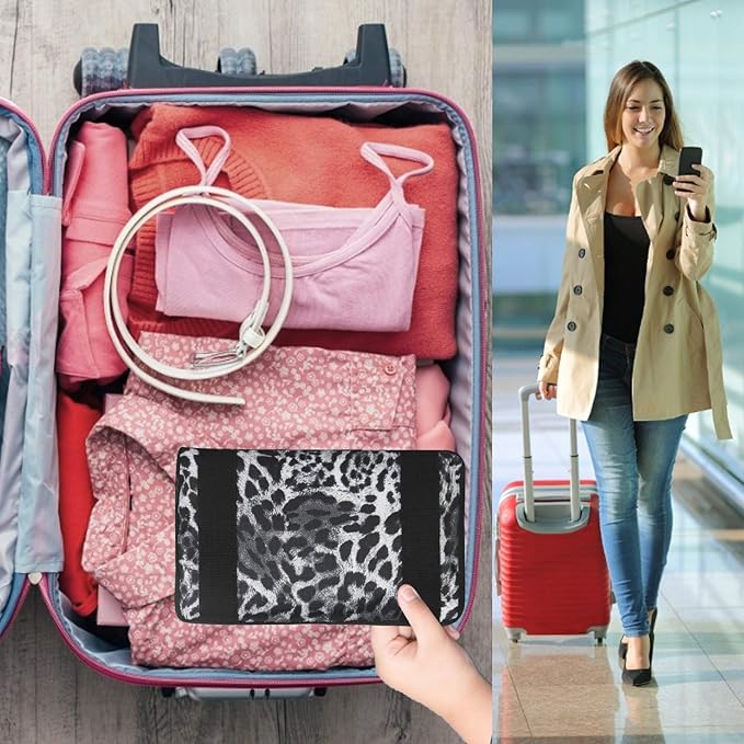 F.FETIVIN Travel Foldable Waterproof Duffel Bag - Lightweight Carry on Luggage Tote Duffel Bag(Leopard Print)