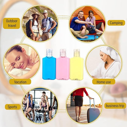 LemonRoad 150 Pcs 1 oz Travel Bottles Bulk Hand Sanitizer Bottle Mini Clear Bottles with Flip Caps Portable Empty Refillable Containers for Shampoo Lotion Liquid Body Soap Cream Toiletries(Clear Lid)