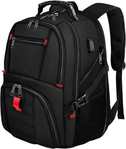 YOREPEK 18.4 Laptop Large Backpacks Fit Most 18 Inch Laptop with USB Charger Port,TSA Friendly Flight Approved Weekend Carry on Backpack with Luggage Strap for Men and Women, Black