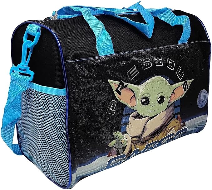 DIBSIES Personalized Baby Yoda Travel Duffel Bag - 15" (Character Duffel Bag), Black