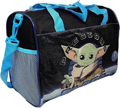 DIBSIES Personalized Baby Yoda Travel Duffel Bag - 15" (Character Duffel Bag), Black