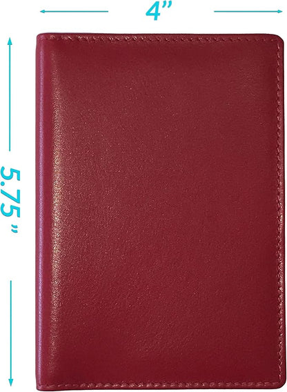 Personalized Monogrammed Red Leather RFID Passport Wallet and Luggage Tag