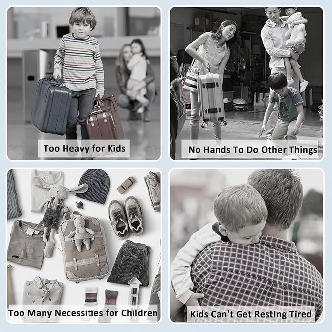 24 Inch Riding Trolley for Kids,Toddler Luggage Seat Ride with Lock | Kids Travel Suitcase with Safety Belt, Wheels for Toddler Airplane Travel, ABS+PC (Yellow)