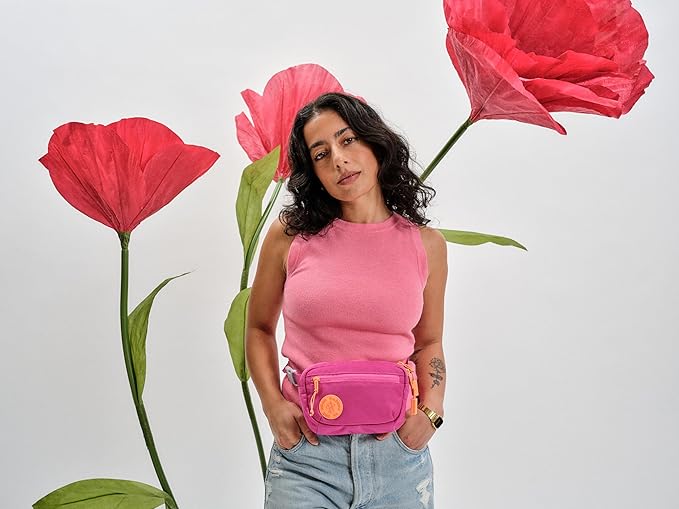 Baboon to the Moon Fanny Pack - Trendy, Compact, Water-Repellent Waist Bag in Multiple Colors and Sizes for Men and Women (Raspberry Fizz, Mini (1.5L))