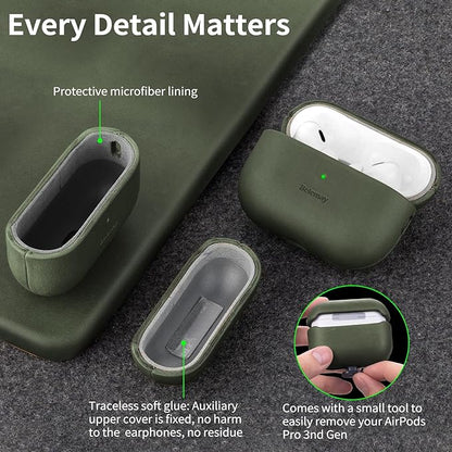 Belemay Handcrafted Crazy Horse Leather Case for AirPods Pro 3rd Gen (2025), Vintage Aesthetic, Two-Tone Effect, Unique Patina, Compatible with MagSafe, Compatible with Airpods Pro 3, Sunset Tan