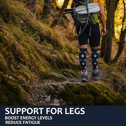 fenglaoda Compression Socks Women Men 6 Pairs, Knee High Best Support Circulation Socks for Running, Travel, Flight, Nurse