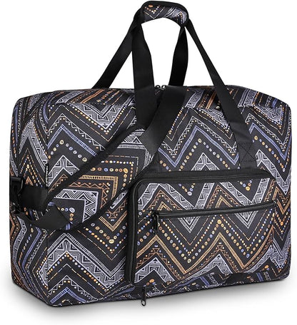 F.FETIVIN Weekender Bag Carry On Travel Duffle Medium Overnight Bag for Women (Wavy Stripes)