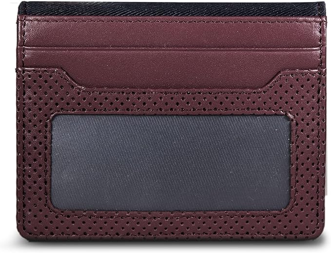 Nautica Men's Slim Wallet | Card Case | RFID Blocking | ID Window | Minimalist | Lightweight | Genuine Leather