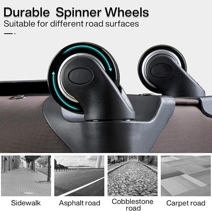 Hanke 20 Inch Expandable Carry On Luggage 22x14x9 Airline Approved Softside Suitcases with Wheels Lightweight Travel Luggage Rolling Suitcase with Lock for Men and Women.(Coffee)