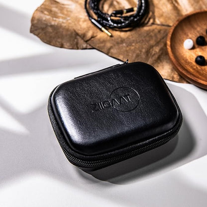 Linsoul ZiiGaat PELLEPOD Leather Earbud Case, Waterproof IEM Storage Box, Hard Carrying Bag, Protective Storage Box, Fit for Earphone ZS10 Pro, Zero: 2, EM6L, EW300, SuperMix 4, Orchestra Lite (Black)