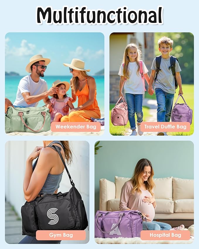 Teens Gifts for Daughter, Initial Travel Duffle Bag, Graduation Gifts for Her, Monogram Overnight Bag, Gift for Friend Sister Women gifts, Gifts for Girls 12 13 14 15 16 17 18