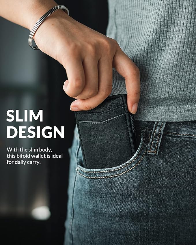 VULKIT Men's Slim Wallet Pop Up Card Holder RFID Blocking Metal Wallet Minimalist Design Holds Up to 11 Cards