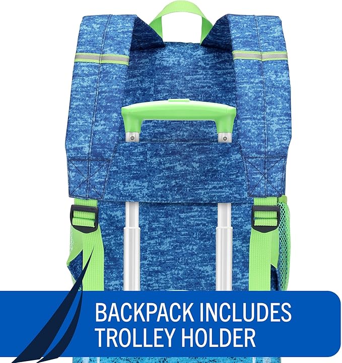 Nautica Kids Luggage - 18" Airline Approved Rolling Hardside Upright Carry-on Suitcase Set with Wheels (Submarine Journey | 5pc School Set)