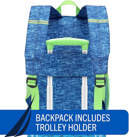 Nautica Kids Luggage - 18" Airline Approved Rolling Hardside Upright Carry-on Suitcase Set with Wheels (Submarine Journey | 5pc School Set)
